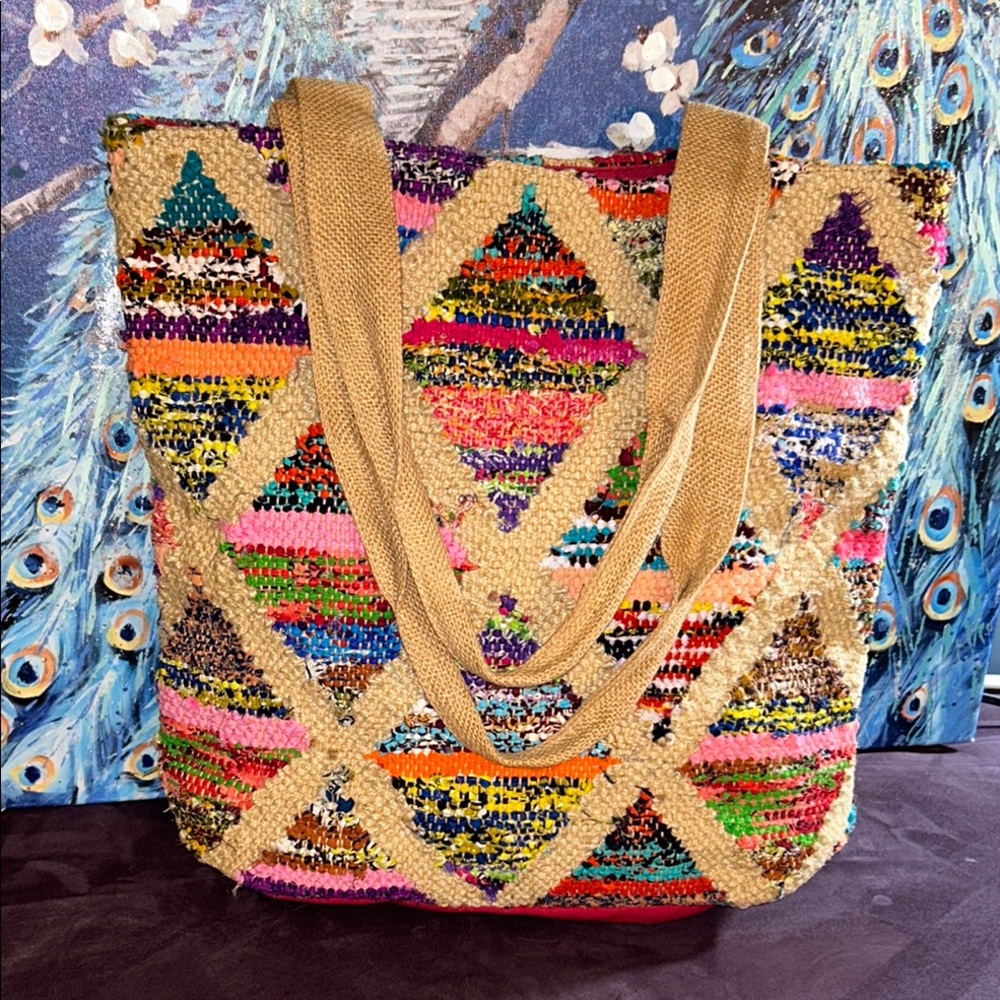 Colorful Woven Tote Bag
